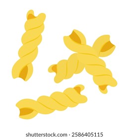 Simple Pasta Shapes Collection. Flat Illustration