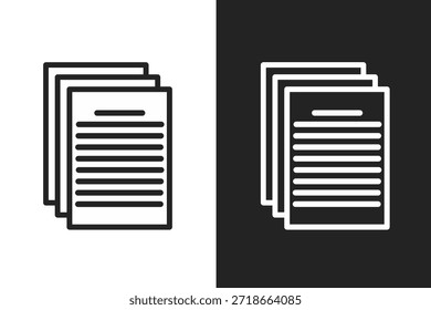 Icono de pegado simple que muestra papeles apilados, que representa acciones de copiar y pegar, duplicación rápida