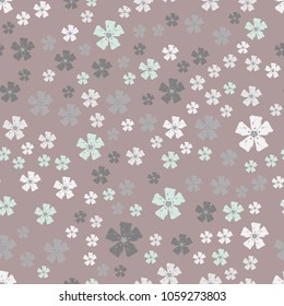 Simple pastel color floral pattern vector seamless