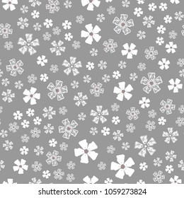 Simple pastel color floral pattern vector seamless