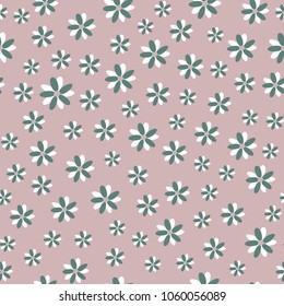 Simple pastel color floral pattern vector seamless