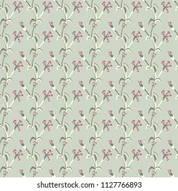 Simple pastel color floral pattern vector seamless