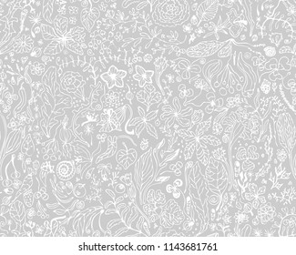 Simple pastel color floral pattern vector seamless