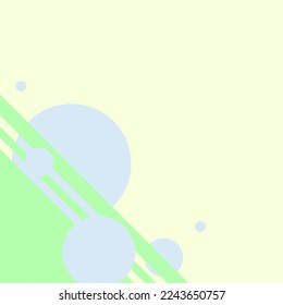 Simple Pastel Flat Green Corner Modern Illustration, White Background