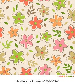 Simple pastel floral pattern background