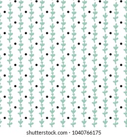Simple pastel floral pattern for cute childish textile or scrapbooking background