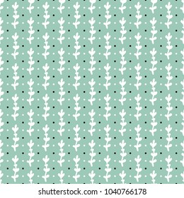 Simple pastel floral pattern for cute childish textile or scrapbooking background