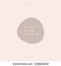 Simple pastel gray badge vector