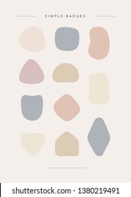 Simple Pastel Minimal Badge Collection Vectors