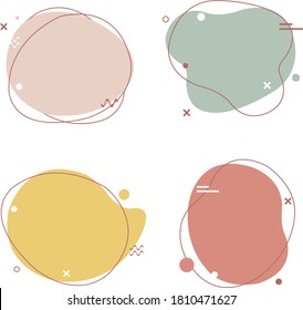 Simple Pastel Speech Bubbles Set Isolated, Vector Illustration