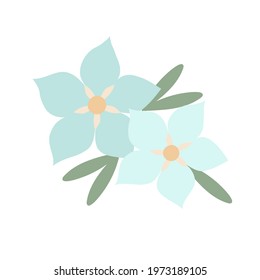 Simple pastel-colored flower in flat style vector illustration, symbol of spring, cozy home, spring Easter holidays celebration decor, clipart for cards, banner, springtime decoration