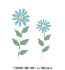 Simple Pastel-colored Flower In Flat Style Vector Illustration, Symbol Of Spring, Cozy Home, Spring Easter Holidays Celebration Decor, Clipart For Cards, Banner, Springtime Decoration