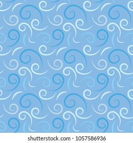 simple pattern abstract flat swirl line blue wave and wind curve background