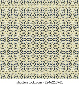 simple pattern with abstract ornaments of yellow color on a dark background, vector seamless pattern