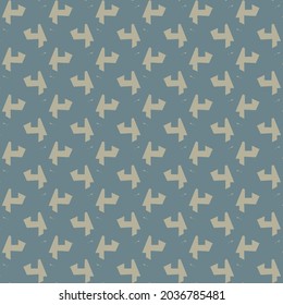 Simple pattern with abstract signs or symbols. Graphics in gray and blue.