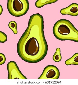 Simple pattern with avocado. Healthy food.