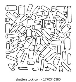 A simple pattern of black and white cylinder shapes.