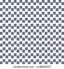 Simple pattern with blue patches like a chessboard or a mosaic in squares. Textile print. Vector illustration.
