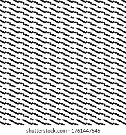 Simple pattern with broken and trembling oblique stripes. Decorative drawing in black and white.