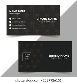 Plantilla de diseño de tarjeta de visita de patrón simple. Diseño de tarjeta en blanco y negro. Diseño de tarjeta de visita corporativa y limpia. Ilustración vectorial, diseño listo para imprimir, uso personal, uso de la empresa, tarjeta de nombre