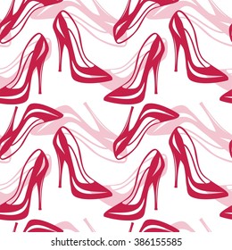 simple pattern classic female shoes high heel Pink