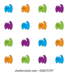 Simple pattern colored kittens