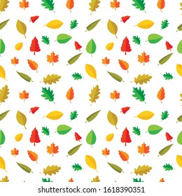 simple pattern with colorful leaf shapes