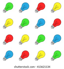 simple pattern of colorful lights bulb