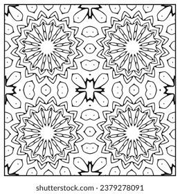 A simple pattern for coloring with stylized suns. Vector illustration