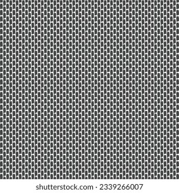 Simple pattern consisting of small black rectangular patches separated from each other by a white outline. Textile design. Mesh background.