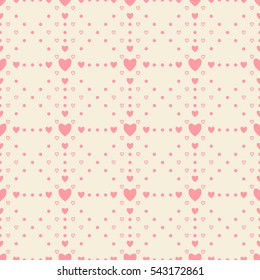 Simple pattern contains hearts composed in groups to create an ornament
