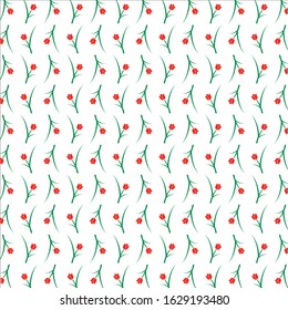 Simple pattern design with tulip images - vector