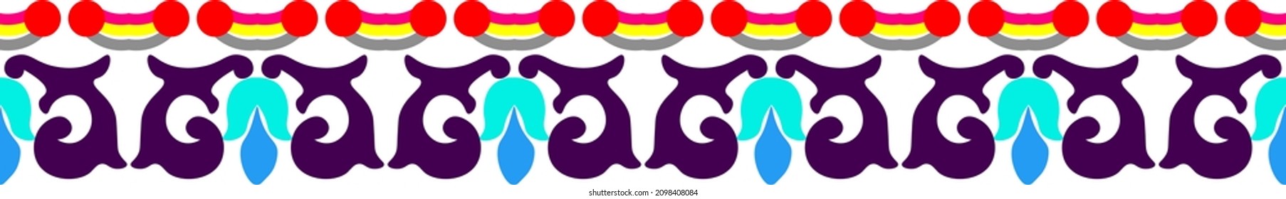 simple pattern dominated by color purple. can be repeated. blue flower in the middle main object