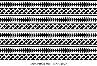 simple pattern ethnic design with black and white colors for fashion design, fabric or other products