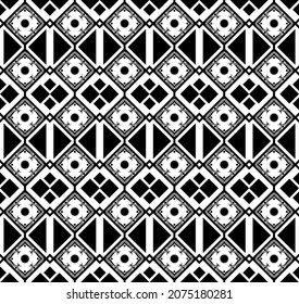 simple pattern ethnic design with black and white colors for fashion design, fabric or other products