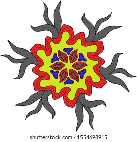 simple pattern flower on white background 