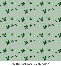 Simple pattern flowers and leaves Fashionable print for textiles and wallpaper