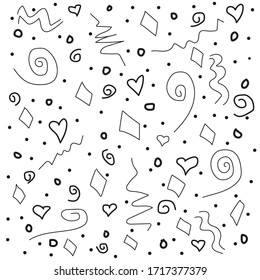 Simple pattern with hand-painted elements. Vector seamless background pattern.