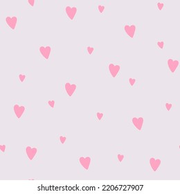 simple pattern with hearts. Childish seamless pattern for fabric, paper, wrapping, clothing, textile, wallpaper. Vector illustration