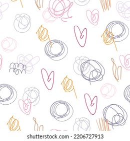 simple pattern with hearts. Childish seamless pattern for fabric, paper, wrapping, clothing, textile, wallpaper. Vector illustration