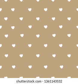 
A simple pattern of hearts . Light brown background, white ornament of hearts. The print is well suited for textiles,Wallpaper,postcards and packaging.