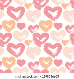 Simple pattern with hearts in pink colors.