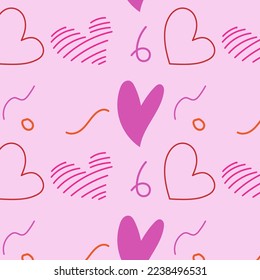 Patrón simple con corazones, Día de San Valentín, Día de la Madre, boda, libro de recortes, texturas superficiales.