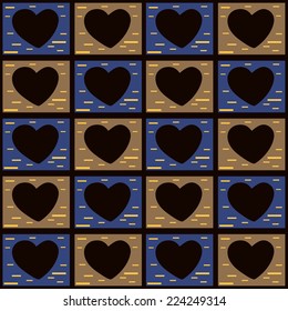 Simple pattern of hearts within, editable vector background for design.