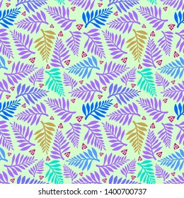 Simple pattern illustration of tropical leaves