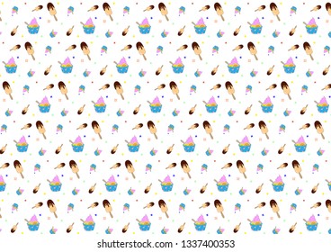 simple pattern with the image of ice cream