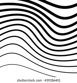 Simple pattern with irregular, wavy - billowy lines. Monochrome minimalist illustration.
