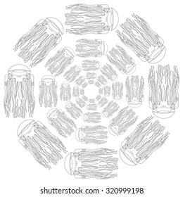 Simple  pattern jellyfish. Jellyfish background. Vector illustration