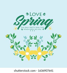 Simple pattern of leaf and flower frame, for antique love spring greeting card wallpaper decor. Vector