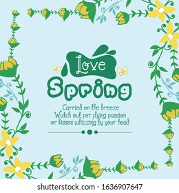 Simple pattern of leaf and flower frame, for antique love spring greeting card wallpaper decor. Vector